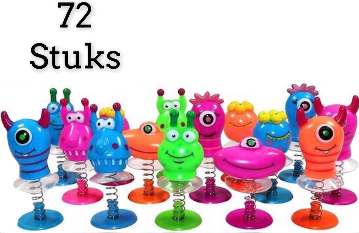 Uitdeelcadeau bouncing monsters box 72 Stuks -  Traktatie - Klein speelgoed - Grabbelton - Pinata vulling